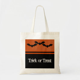 Creepy Bats Halloween Bag, Oranje Tote Bag