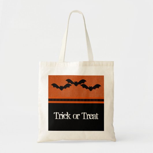 Creepy Bats Halloween Bag, Oranje Tote Bag (Voorkant)