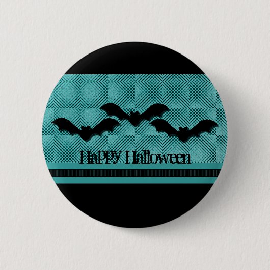 Creepy Bats Halloween Button, Blauwgroen Ronde Button 5,7 Cm (Voorkant)