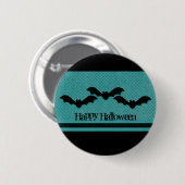 Creepy Bats Halloween Button, Blauwgroen Ronde Button 5,7 Cm (Voorkant /achterkant)