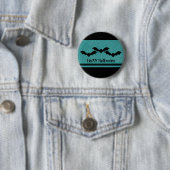 Creepy Bats Halloween Button, Blauwgroen Ronde Button 5,7 Cm (In situ)