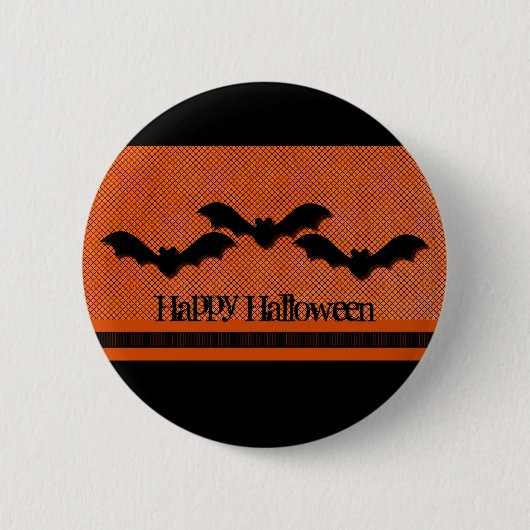 Creepy Bats Halloween Button, Oranje Ronde Button 5,7 Cm (Voorkant)