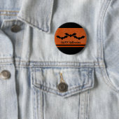 Creepy Bats Halloween Button, Oranje Ronde Button 5,7 Cm (In situ)
