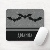 Creepy Bats Halloween Mousepad, Light Grey Muismat (Met muis)