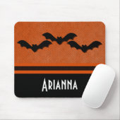 Creepy Bats Halloween Mousepad, Oranje Muismat (Met muis)
