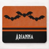 Creepy Bats Halloween Mousepad, Oranje Muismat (Voorkant)