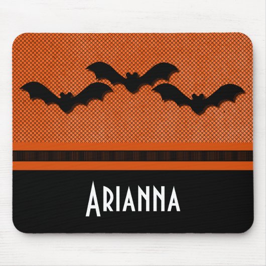Creepy Bats Halloween Mousepad, Oranje Muismat (Voorkant)