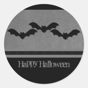 Creepy Bats Halloween Stickers, Light Grey Ronde Sticker