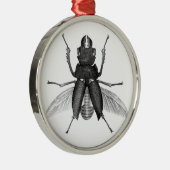 Creepy Beetle Bug met Scarey Pincher Mandibles Metalen Ornament (Rechts)