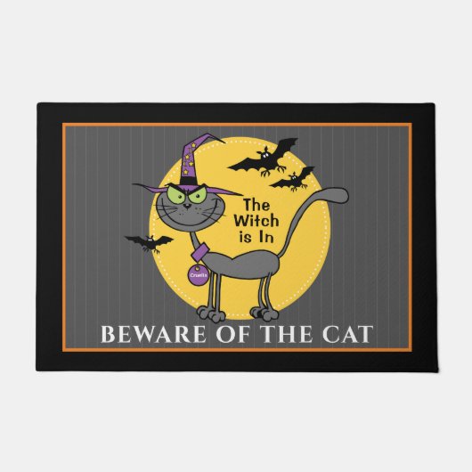Creepy Bewitching Cat Halloween Deurmat (Voorkant)