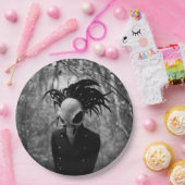 Creepy Bird Skull Halloween Papieren Bordje (Feest)