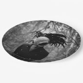 Creepy Bird Skull Halloween Papieren Bordje (Gekanteld)