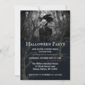Creepy Bird Skull Halloween Party Invitation Kaart (Voorkant)