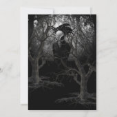Creepy Bird Skull Halloween Party Invitation Kaart (Achterkant)