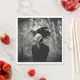Creepy Bird Skull Halloween Servet
