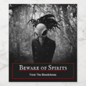 Creepy Bird Skull Halloween Wijn Etiket (Enkel label)