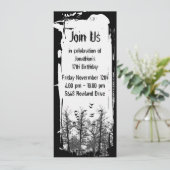 Creepy Birds and Trethic Grunge Invitation Kaart (Staand voorkant)