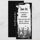 Creepy Birds and Trethic Grunge Invitation Kaart (Voorkant / Achterkant)