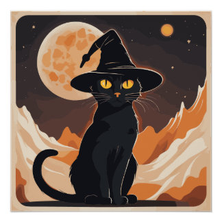 Creepy Black Cat 1 Perfect Poster
