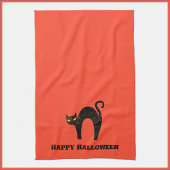 Creepy Black Cat Halloween Theedoek