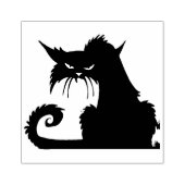 Creepy Black Cat Rubberstempel (Afrduk)