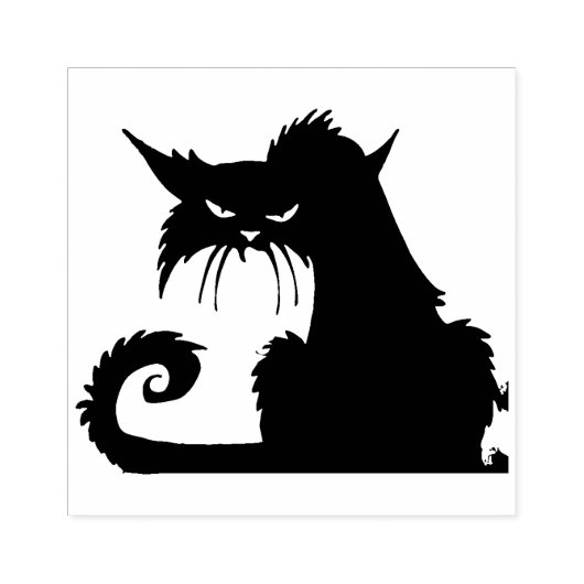 Creepy Black Cat Rubberstempel (Afrduk)