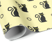 Creepy Black Cat Seamless Halloween inpakpapier (Rol Hoek)