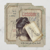 Creepy Black Crow Halloween Event Kaart (Voorkant / Achterkant)