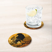 Creepy Black Crow Halloween Ronde Kartonnen Onderzetter (Insitu)