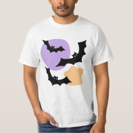 Creepy Black Flying Bats Halloween Kostuum Mannen T-shirt