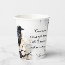 Creepy Black Raven Halloween Papieren Bekers