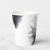 Creepy Black Raven Halloween Papieren Bekers (Rechts)