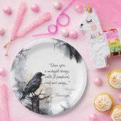 Creepy Black Raven Halloween Papieren Bordje (Feest)