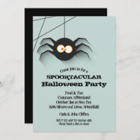 Creepy Black Spider Halloween Party-uitnodigingen