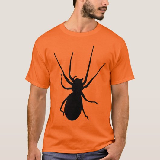 Creepy Black Spider Shirt (Voorkant)