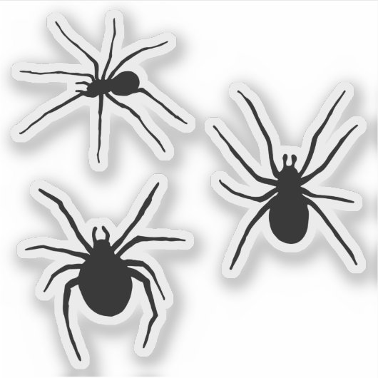 Creepy Black Spider Silhouettes Sticker (Voorkant)
