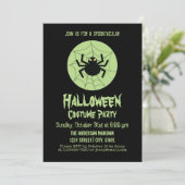 Creepy Black Spider Web Halloween Costume Party Kaart (Staand voorkant)