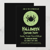 Creepy Black Spider Web Halloween Costume Party Kaart (Voorkant / Achterkant)