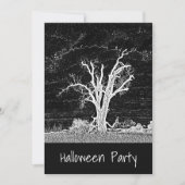 Creepy Black White Gothic Halloween Party Kaart (Voorkant)