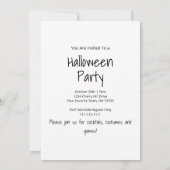 Creepy Black White Gothic Halloween Party Kaart (Achterkant)