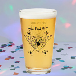 Creepy Black Widow Spiders Red Marking op het web Glas