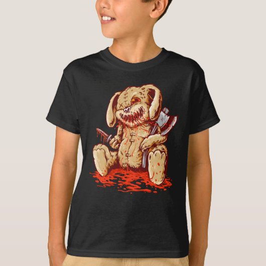 Creepy bloedige konijnenpop t-shirt (Voorkant)