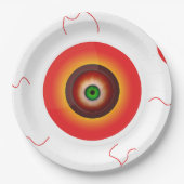 Creepy Bloodshot Eyeball Halloween Papieren Bordje (Voorkant)