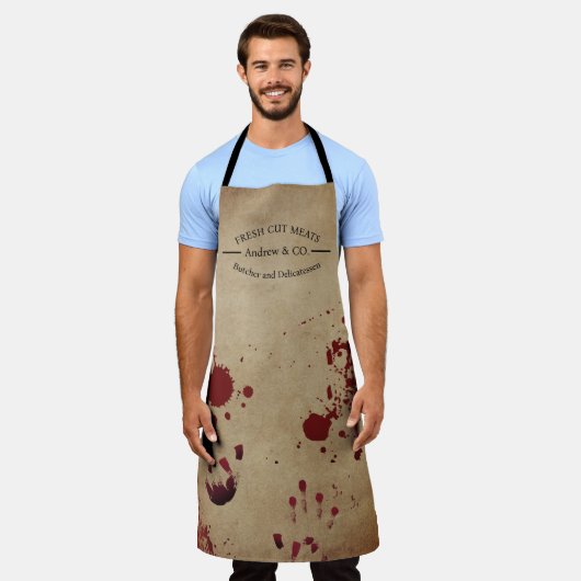 Creepy Bloody Custom Butcher Schort (Gedragen)