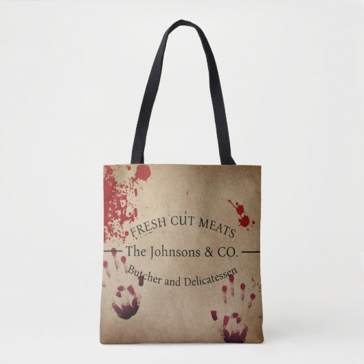 Creepy Bloody Custom Butcher Tote Bag (Voorkant)