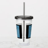 Creepy Blue Bat White Face Black Border Acryl Drinkbeker (Rechts)