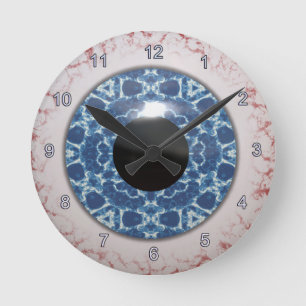 Creepy Blue Eyeball Halloween Fun Clock Ronde Klok