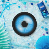 Creepy Blue Eyeball Halloween Papieren Bordje (Feest)