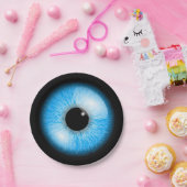 Creepy Blue Eyeball Halloween Papieren Bordje (Feest)