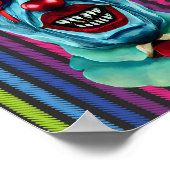 Creepy Blue Killer Zombie Clown Horror Art Poster (Hoek)